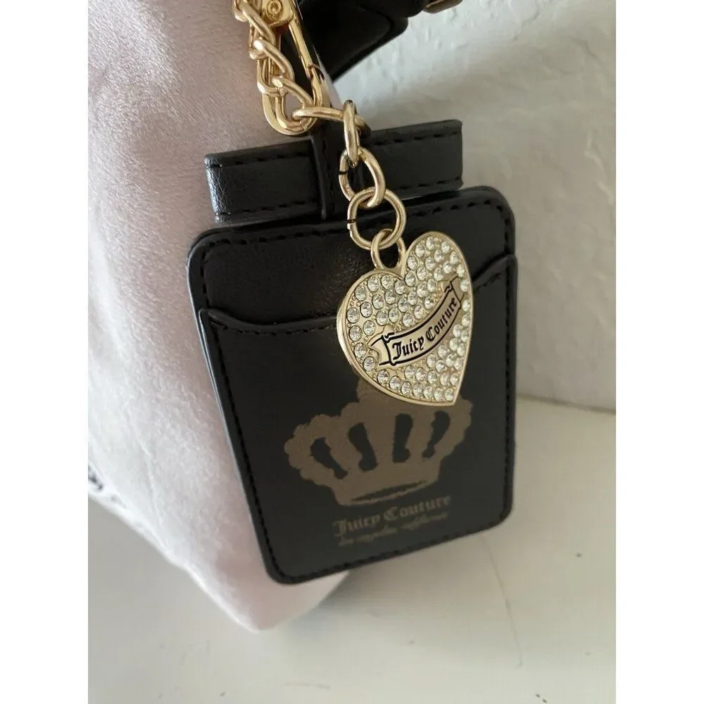 Juicy Couture Classic Scottie Dogs Hobo Purse‎ Shoulder Bag Chiffon Pink NEW